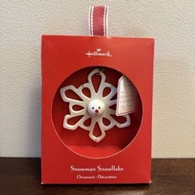 Hallmark Snowman Snowflake  Porcelain Christmas Ornament NIB - £7.91 GBP