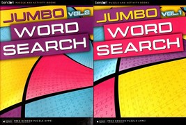 Large Print Jumbo Puzzles and Games - Jumbo Word Search vol.1-2 (Set of 2 Books) - £8.65 GBP