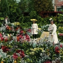Vtg Postcard 1900s UDB A California Flower Garden Little Girls Unused UNP - £2.63 GBP