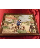 Signed Vintage J C Van Hunnik 6 Ceramic Tiles Dutch Wooden Shoe Maker 19... - $4,705.38 MXN
