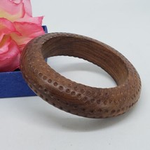 Brown Wood Statement Bracelet Ethnic Tribal Wooden Bangle - $16.95