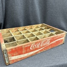 Vtg Wood Crate Red Coca-Cola 24 Bottle Caddy Carrier 1970 Chattanooga TN... - $48.51