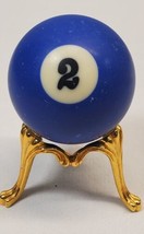 Billiards Pool Ball #2 Blue Solid 2¼&quot; Replacement Piece Crafts Vintage - £8.27 GBP
