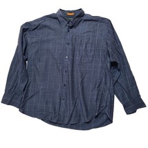 Dockers Premium Stain Defender Button-Up Shirt XL Blue Plaid - £11.56 GBP