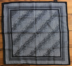 Vtg Black White Gray Italian Patterned Square Head Scarf Wrap - $1,000.00