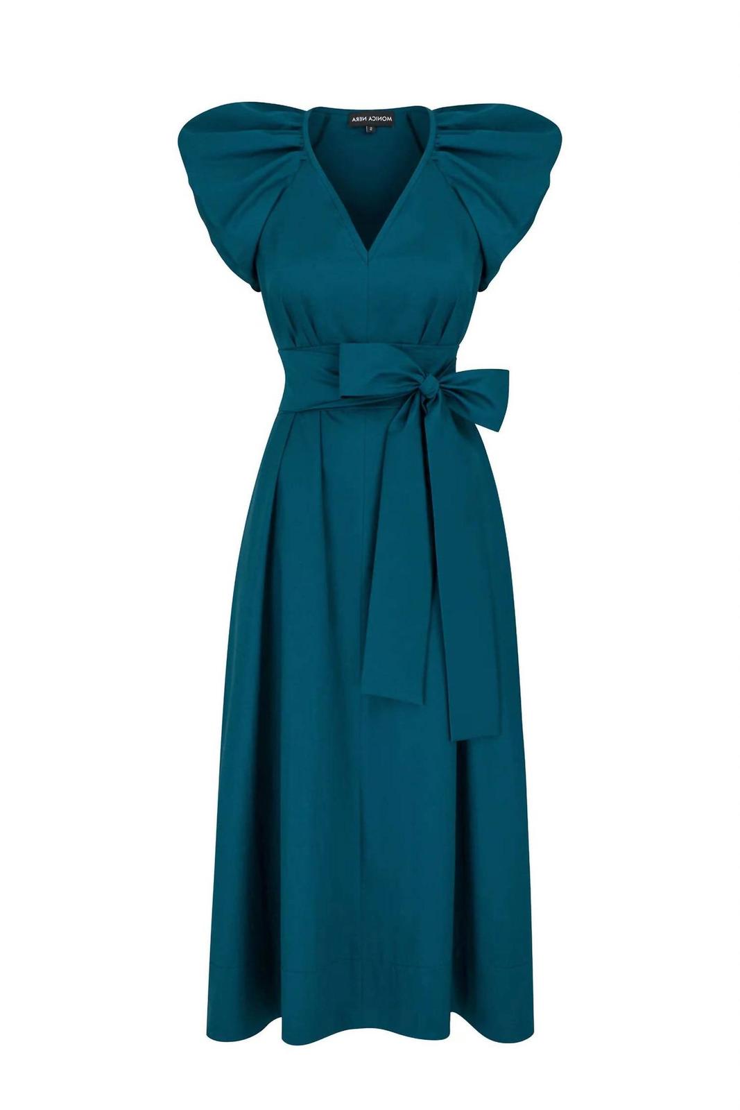 Monica Nera Holly Midi Dress Petrol - $201.00