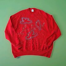 Jerzees Vtg 90's Cardinal Crewneck Sweatshirt Womans Sz XL Christmas Cot... - $34.65
