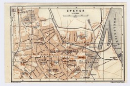 1925 Original Vintage Map Of Speyer / RHINELAND-PALATINATE / Germany - £16.82 GBP