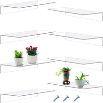 8 Pieces Acrylic Floating Shelf, Invisible Wall Mounted Display Organize... - £62.26 GBP