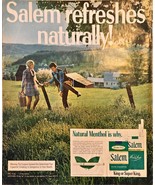 Salem Cigarettes Couple Farm Farming Mountains Sunshine-1972 Vintage Pri... - $11.73