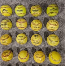 Softballs - Lot of 16 Used Practice Balls - Various Brands! - $29.02