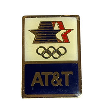 AT&amp;T 1984 Los Angeles Olympics Logo USA Olympic Rings Lapel Hat Pin - £6.33 GBP