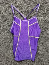 Athleta Tankini Women Large Purple Dive In Medley Print Cute Swim Beach ... - $18.49