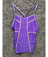 Athleta Tankini Women Large Purple Dive In Medley Print Cute Swim Beach ... - £14.60 GBP