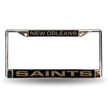 NFL New Orleans Saints Laser Chrome Acrylic License Plate Frame - £23.94 GBP