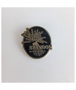 Brandon Manitoba Canada Black &amp; Gold Tone Lapel Hat Pin - $8.42