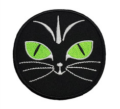 Cat Face Embroidered Iron On Patch 3&quot; Funny New Cartoon  Kitty Cat Kitten Summer - £5.57 GBP