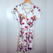 BOBBY BROOKS Womens White Floral Short Sleeve Belted Dress Size Medium NWOT - $14.85