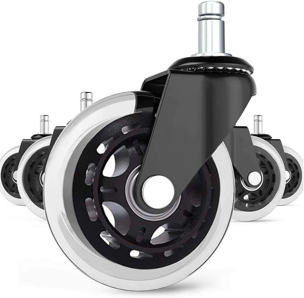 Office Chair Caster Wheels: Five-Piece Set That Is Sturdy And Secure On All - $39.98
