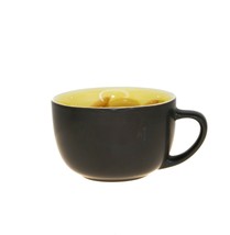 Starbucks Matte Black Blonde Caramel Wide Ceramic Handle Coffee Cup Mug 12 oz - £24.78 GBP