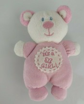 Kids Preferred ITs It&#39;s a Girl Stuffed Plush Teddy Bear Pink Baby Rattle... - $19.79