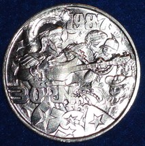 BORN IN THE USA AUTHENTIC NEW ORLEANS MARDI GRAS DOUBLOON TOKEN ROCKER G... - £3.18 GBP