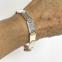 Sterling 925 Silver 8mm Wide Box Link Bracelet 7” Made In Italy 13.1g - £71.73 GBP