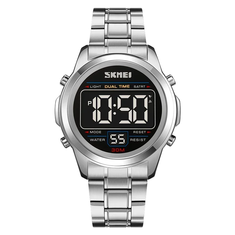 2127 Mens Waterproof Digital Wristwatch Alarm Date Week Clock Stainless ... - £19.11 GBP