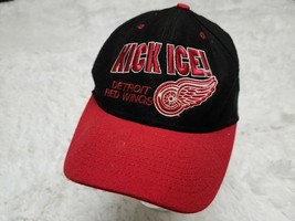 Vtg Detroid Red Wings Nutmeg Mills KICK ICE Made in USA Snapback (Damage... - $4.95