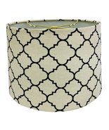 Royal Designs Shallow Drum Hardback Lamp Shade, Linen Eggshell and Black... - $52.42+