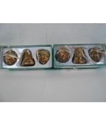 Vintage Decoupage Victorian Christmas Scene Ornaments Lot of 6 in box - £11.00 GBP