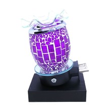 Crystal Clear Purple Contemporary Glass Design Plug-in Aroma Warmer and Night Li - $25.43