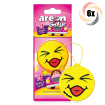 6x Packs AREON Smile Funny Car Emoji Hanging Air Freshener | Bubble Gum Scent - £8.64 GBP