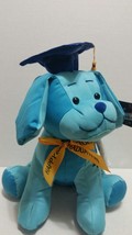 BLUE Graduation Autograph Stuffed Dog - Congrats Grad ! 10.5&#39;&#39; Plush Teddy - £14.08 GBP