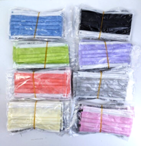 80pcs Individually Wrapped 3-Ply Disposable Face Mask 8 colors 80 facema... - $232.44 MXN