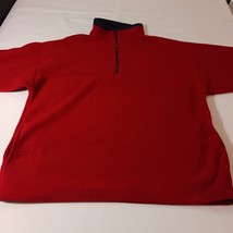 Mens 1/4 Zip Long Sleeve Pullover Red Sweatshirt Fleece Jacket Sz XL Made In USA image 7