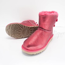 NIB UGG 1132732 Women’s Mini Bailey Bow Glisten Winter Boots Radish Pink Size 7 - $108.95