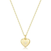 Eklexic Women's Mini Heart Locket Necklace With Cubic Zirconia Size One Size - €69,63 EUR