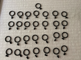 Curtain Clip Rings Black 29 pieces 1.5&quot; Diameter Country Core - £15.80 GBP