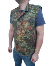 Vintage German army camo vest sleeveless shirt fieldshirt military GAO gilet - $25.00+