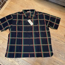 Black Plaid Soft Canvas Button Shirt Regal Wear Mens Sz 5XL NEW With Tags - $13.49
