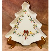 Vintage Mikasa Holiday Elegance Christmas Tree Gold Trim Decorative Dish - £17.13 GBP