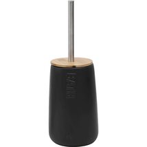 Bath D Dolomite Round Toilet Bowl Brush and Holder Black-Bamboo Top - £22.53 GBP