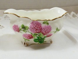 Hammersley &amp; Co Bone China England Open Sugar Bowl Dish Pink Floral Footed - £15.65 GBP