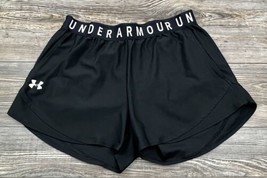 Under Armour Womens Athletic Running Shorts Black Pockets Size Medium - $13.86