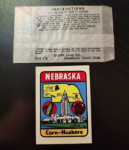 BAXTER LANE CO Nebraska Corn-Huskers VTG Travel Luggage Water Decal Stic... - $36.46