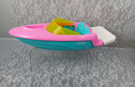 Mattel Barbie Doll Speed Boat Pink Blue Ocean Beach Lake Folding Platfor... - $15.99