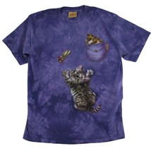 XL Vintage 90s Purple Cotton Tie Dye Cat and Mouse Print Graphic Print t... - £25.58 GBP