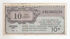 USA, Mpc Serie 461, 10 Centesimi, Militare Pagamento Certificato, PM2, X... - $23.52