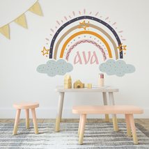 Colorful Rainbow Boho Wall Decals with Girls Name for Nursery Decor - Bo... - £78.95 GBP